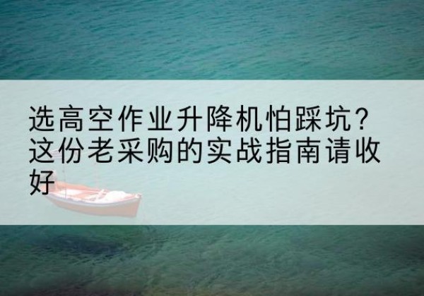 共青城高空作业升降机厂家推荐-选高空作业升降机怕踩坑？这份老采购的实战指南请收好