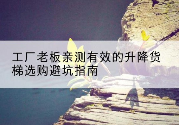 共青城升降货梯怎么选-工厂老板亲测有效的升降货梯选购避坑指南